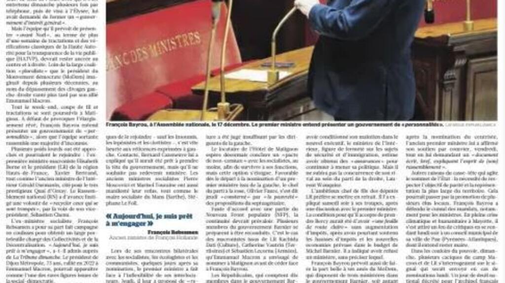 Futur gouvernement Bayrou: "L'union nationale mort-née?"